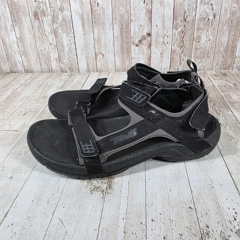 Teva Katavi 2 Mens Black Grey Suede Mesh Sport Hiking Sandals 4289 Size 12